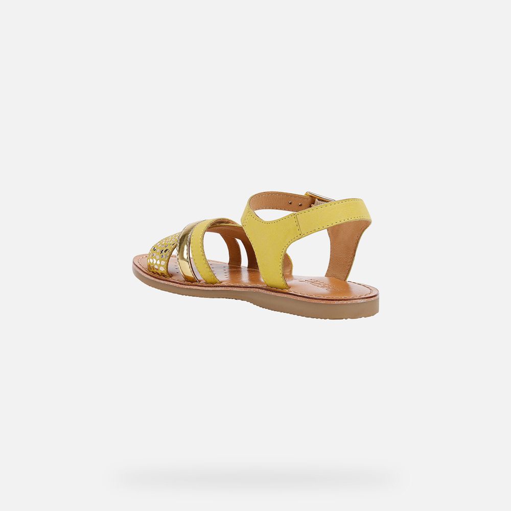 Geox Sandals Yellow Eolie - Geox Girls Shoes - TSHRBW463